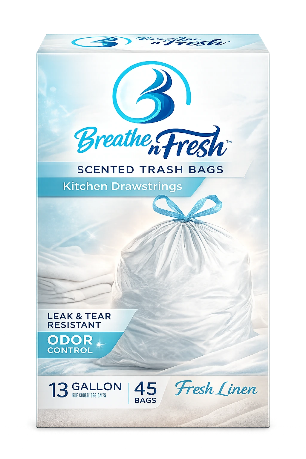 Breathe N Fresh Vanilla scented trash bags retail box